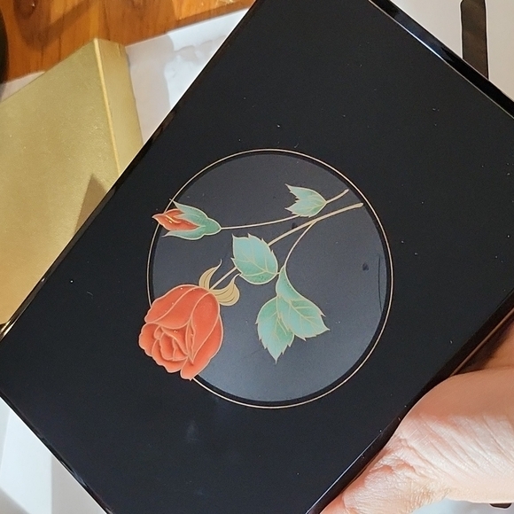 Vintage Otagiri Japan Black Address book Crimson Red Rose - Picture 6 of 9